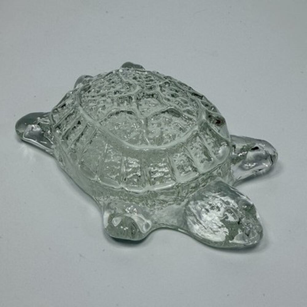 Blenko Crystal Turtle 4.5" Paperweight Figurine Clear Art Glass Poured 2026